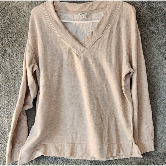 Orvis Classic Collection Mens Sweater Medium Soft Beige V Neck Long Sleeve Tunic - Picture 1 of 10